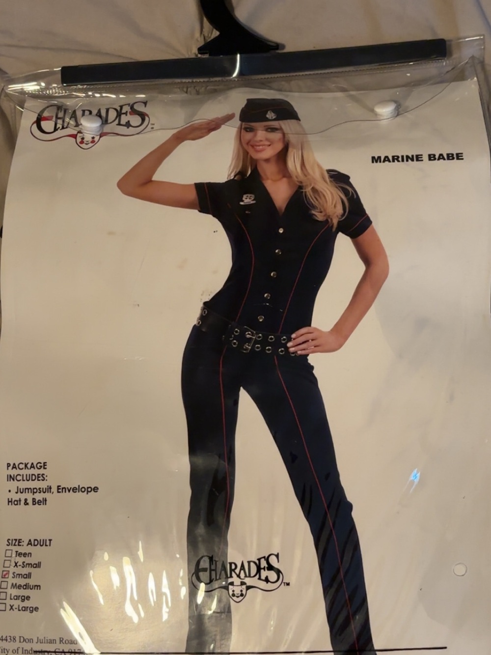 Marine Babe Navy Jumpsuit with Red Piping